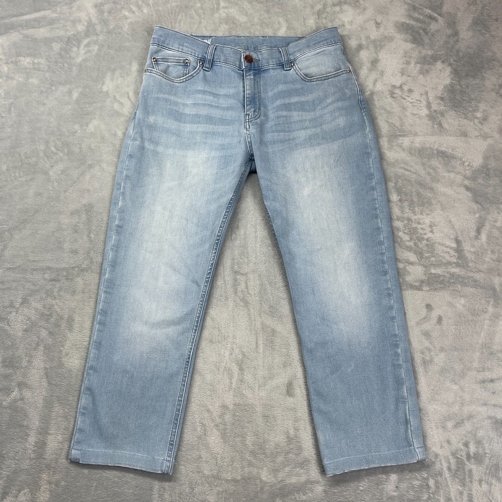 Mugsy Jeans Mens 34x30 (33x25) Blue Denim Light Wash Grands Grunge Straight Wash